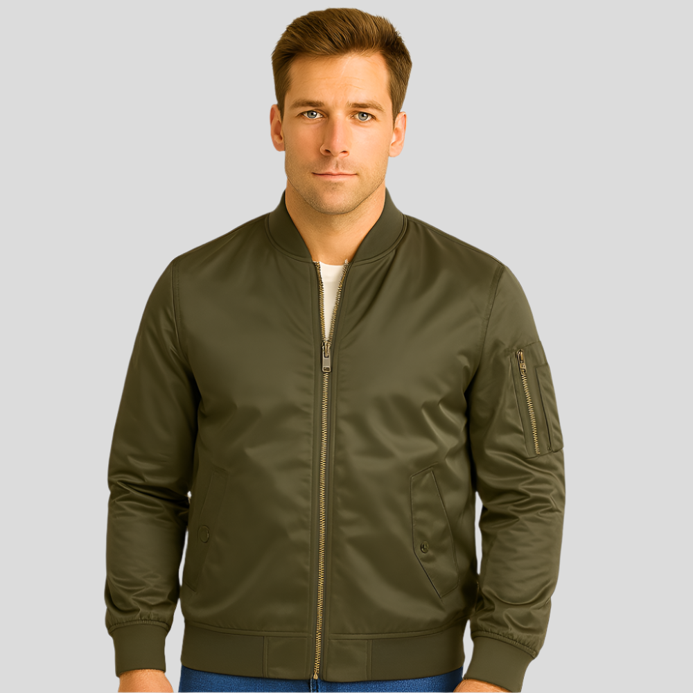 Männer Bomberjacke Metallverschluss Modern