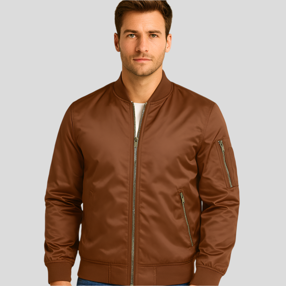 Männer Bomberjacke Metallverschluss Modern