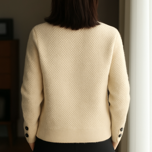 Eleganter Wollcardigan Damen Klassik Design - IdealeKleiden