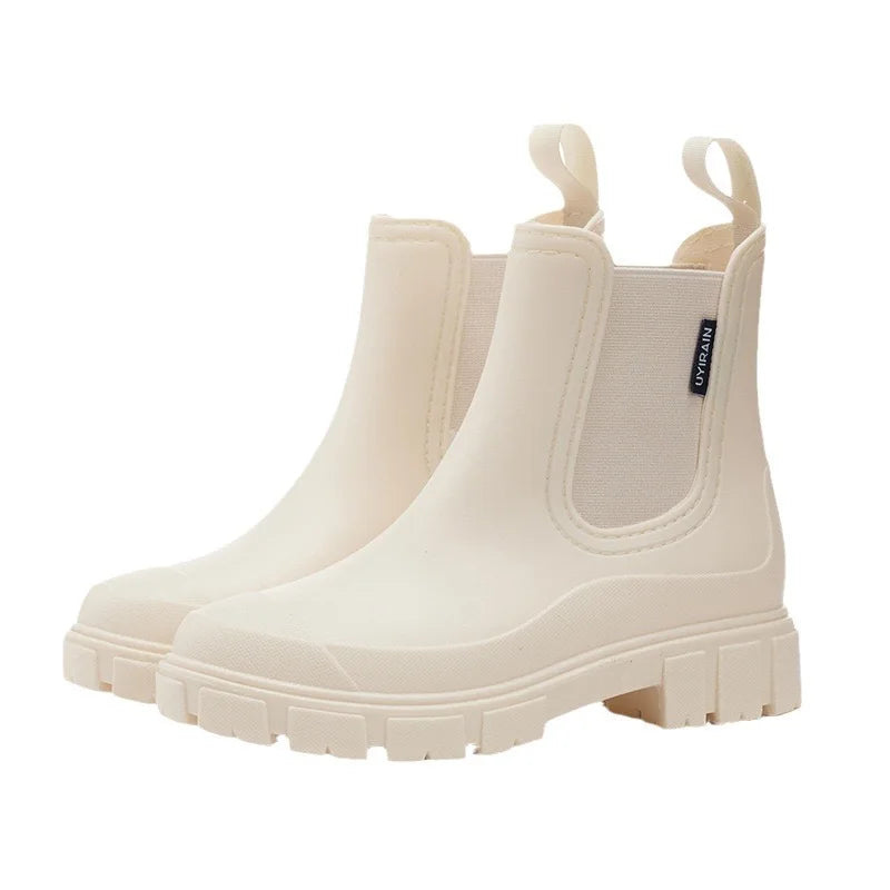 Wasserdichte Regenstiefel Damen Ankle-Boot mit Rutschsicherer Sohle