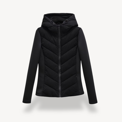Damen Winterjacke Chevron Wattierte Kapuzenjacke