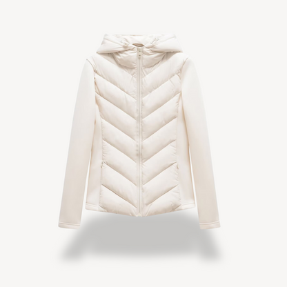 Damen Winterjacke Chevron Wattierte Kapuzenjacke