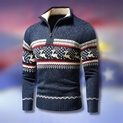 Herren Winterpullover Warm Rentiermuster