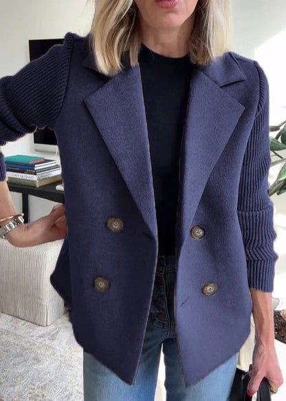 Damen Wintermantel Doppelreihen Elegant Warm