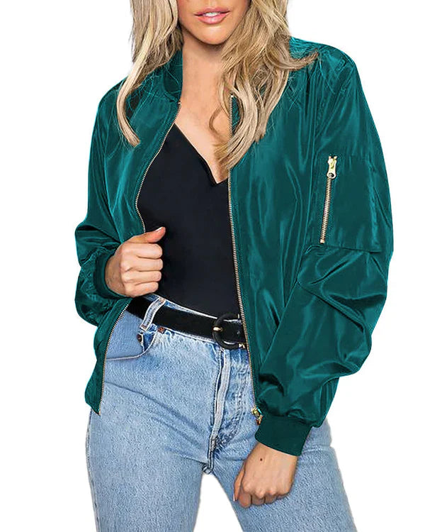 Elegante Bomberjacke Herren Klassisch Mit Taschen