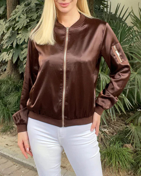 Elegante Bomberjacke Herren Klassisch Mit Taschen