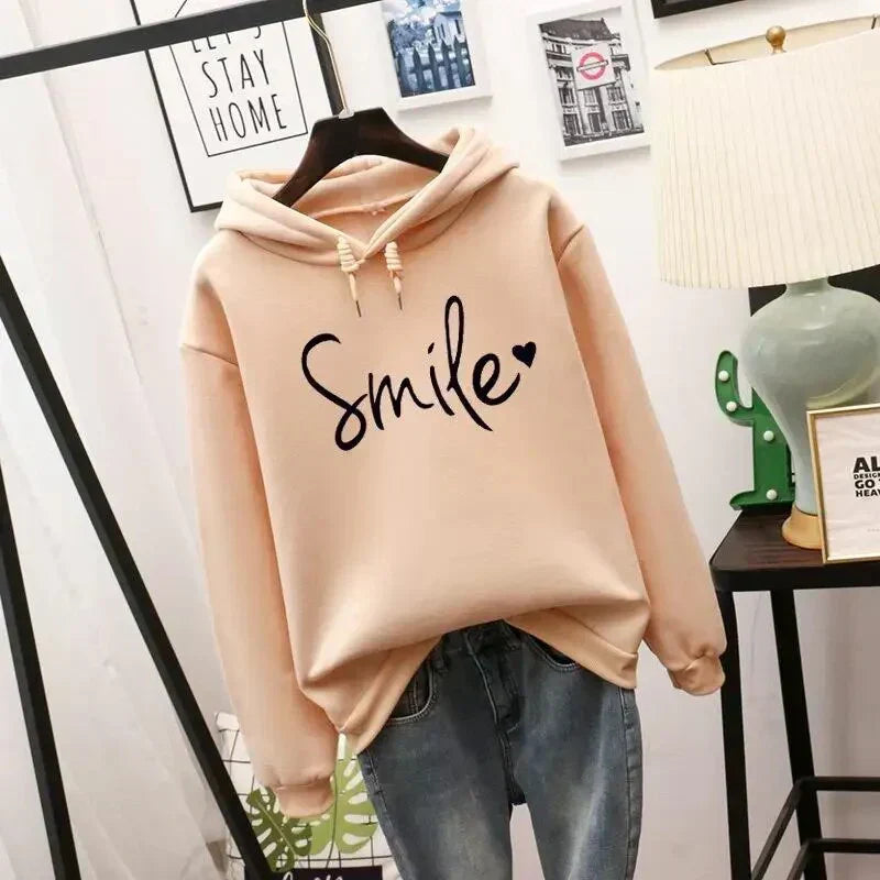 Frauen Kapuzenpullover Liebe Smile Design - IdealeKleiden