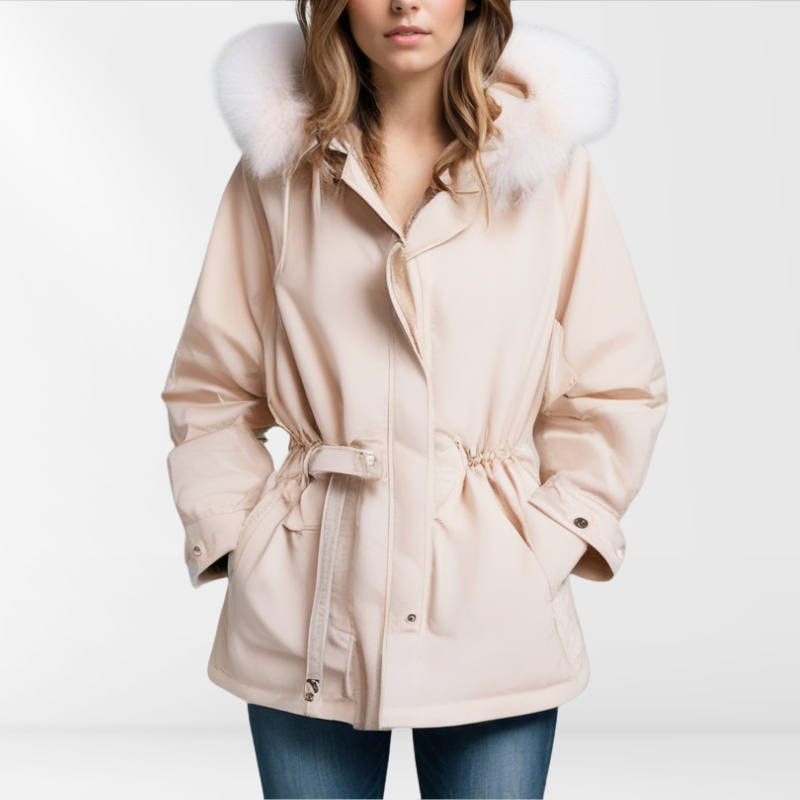 Damen Daunenjacke Warm Abnehmbarer Kragen
