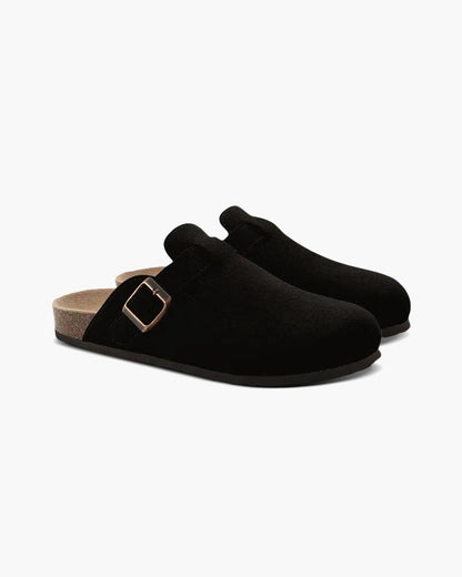 Bequeme Herren Holzclogs aus Leder