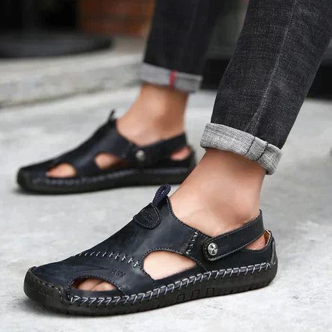 Bequeme Herren Clogs aus Leder - IdealeKleiden