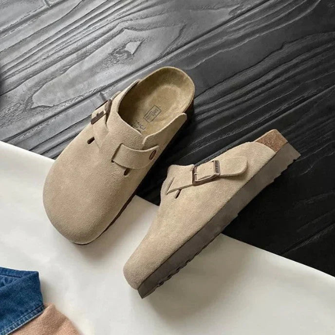Herren Pantoletten Wildleder Clogs Bequem