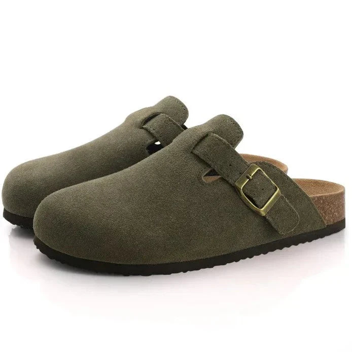 Herren Pantoletten Wildleder Clogs Bequem