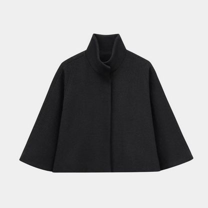 Elegante Cape Jacke Frauen Mantel Schmal Taille