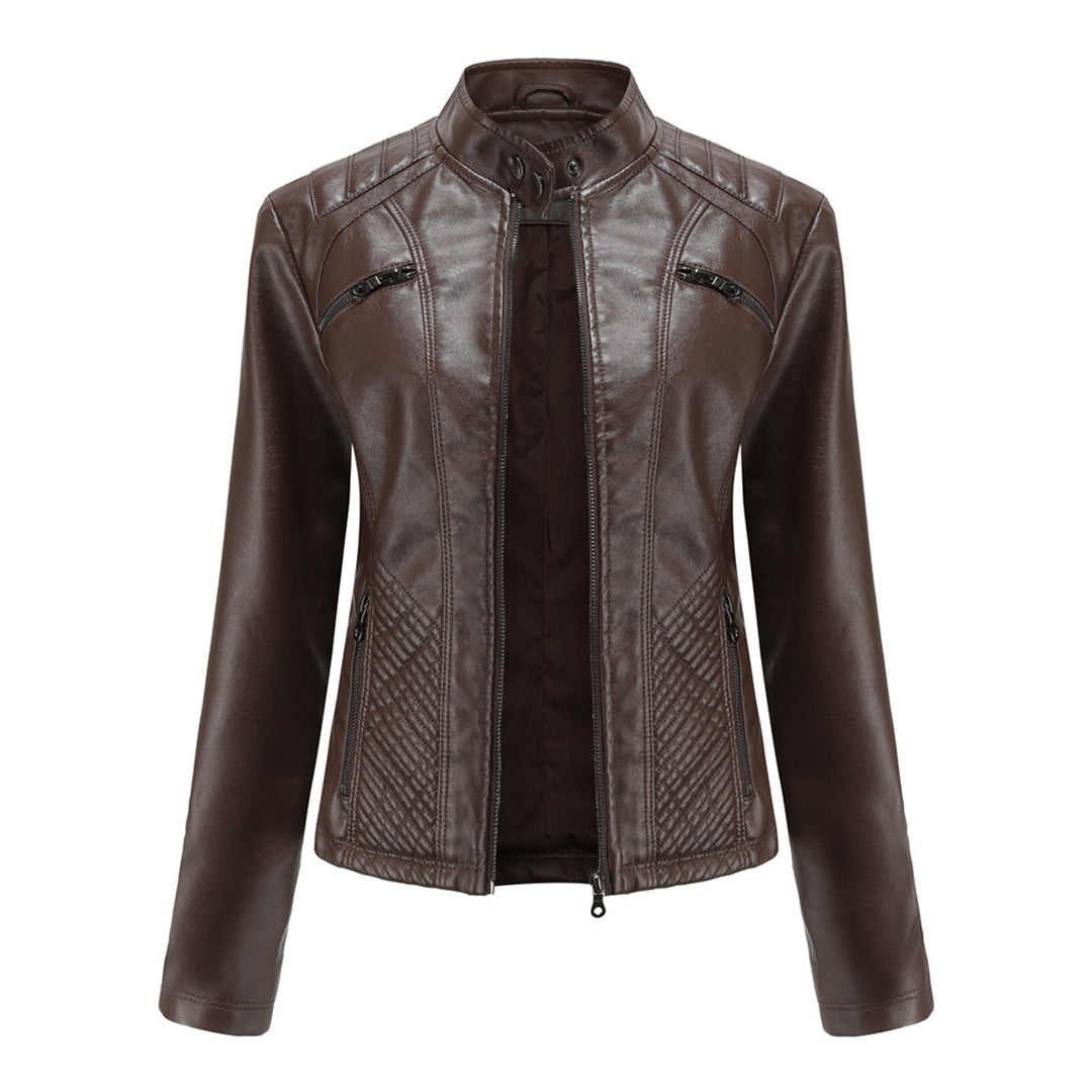 Herbst Lederjacke Damen Stylisch