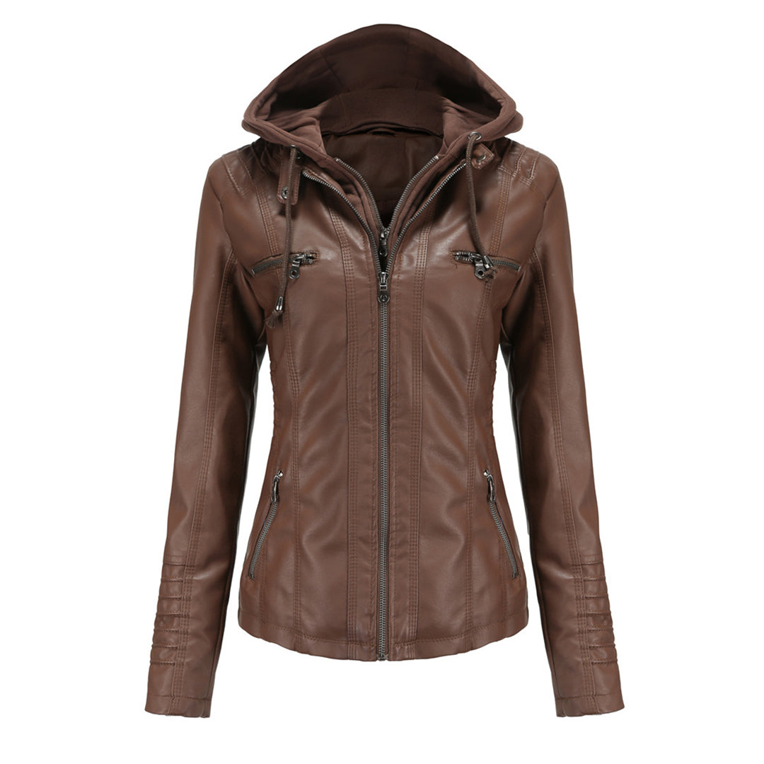Herbst Lederjacke Trendy Damen Style