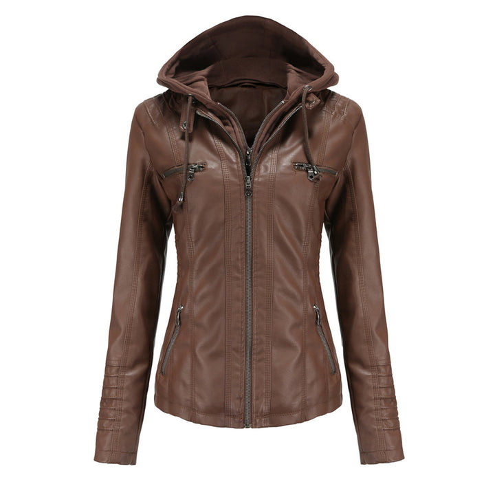Herbst Lederjacke Trendy Damen Style