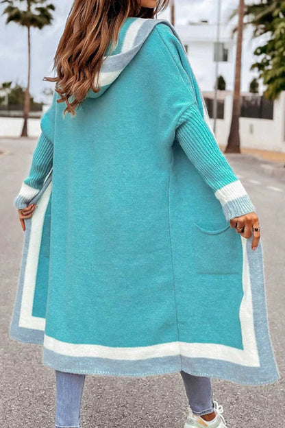 Langer Cardigan Offene Front Weiches Strick Rippbündchen mit Taschen →  Damen Cardigan Lang Weich Mit Taschen - IdealeKleiden