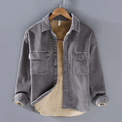Herren Cordhemd Fleece gefüttert Winter