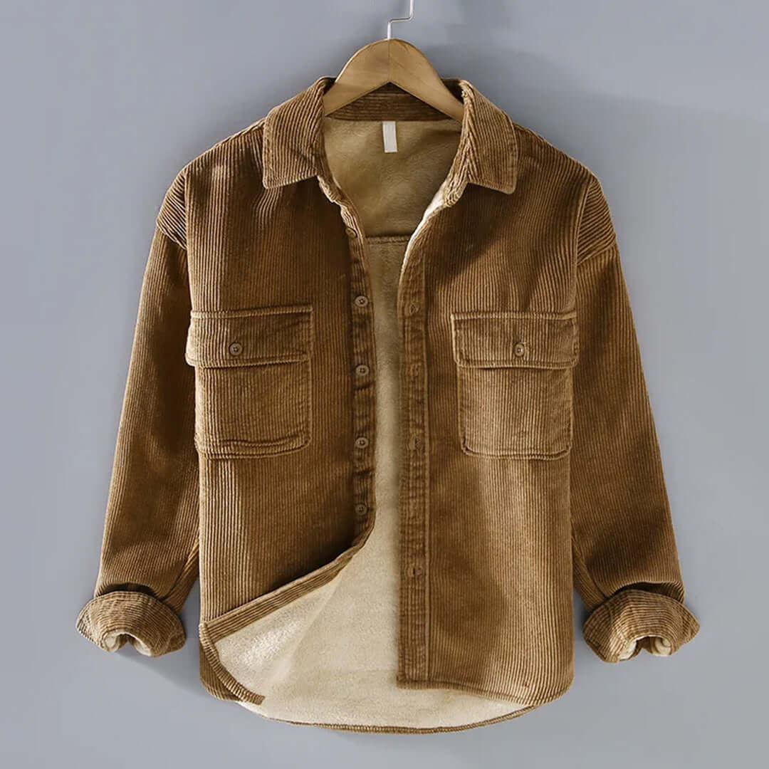 Herren Cordhemd Fleece gefüttert Winter - IdealeKleiden