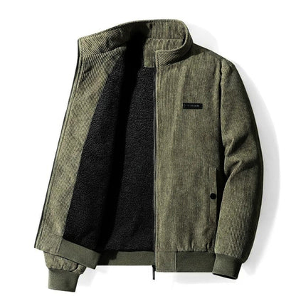 Herren Cordjacke Fleece Gefüttert Reißverschluss - IdealeKleiden