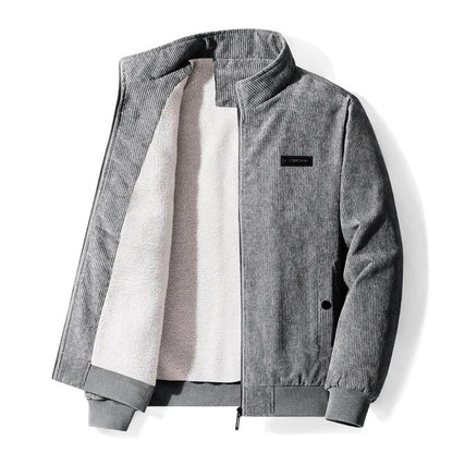 Herren Cordjacke Fleece Gefüttert Reißverschluss