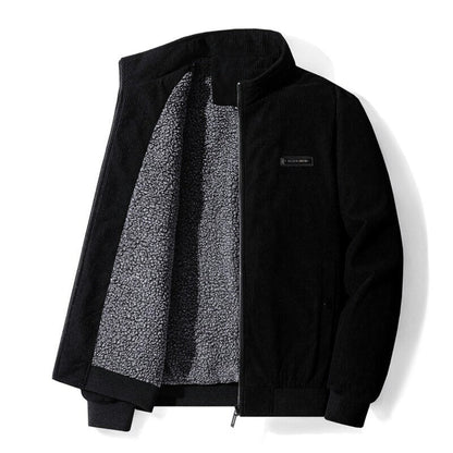 Herren Cordjacke Fleece Gefüttert Reißverschluss