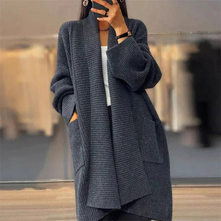 Übergrößte Strickjacke Offene Vorderseite
