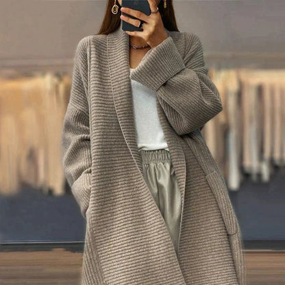 Übergrößte Strickjacke Offene Vorderseite