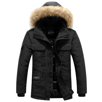 Herren Wintermantel Luxus Pelzdetails