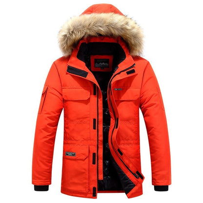 Herren Wintermantel Luxus Pelzdetails