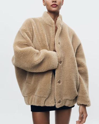 Teddybär Jacke Damen Warm Winter