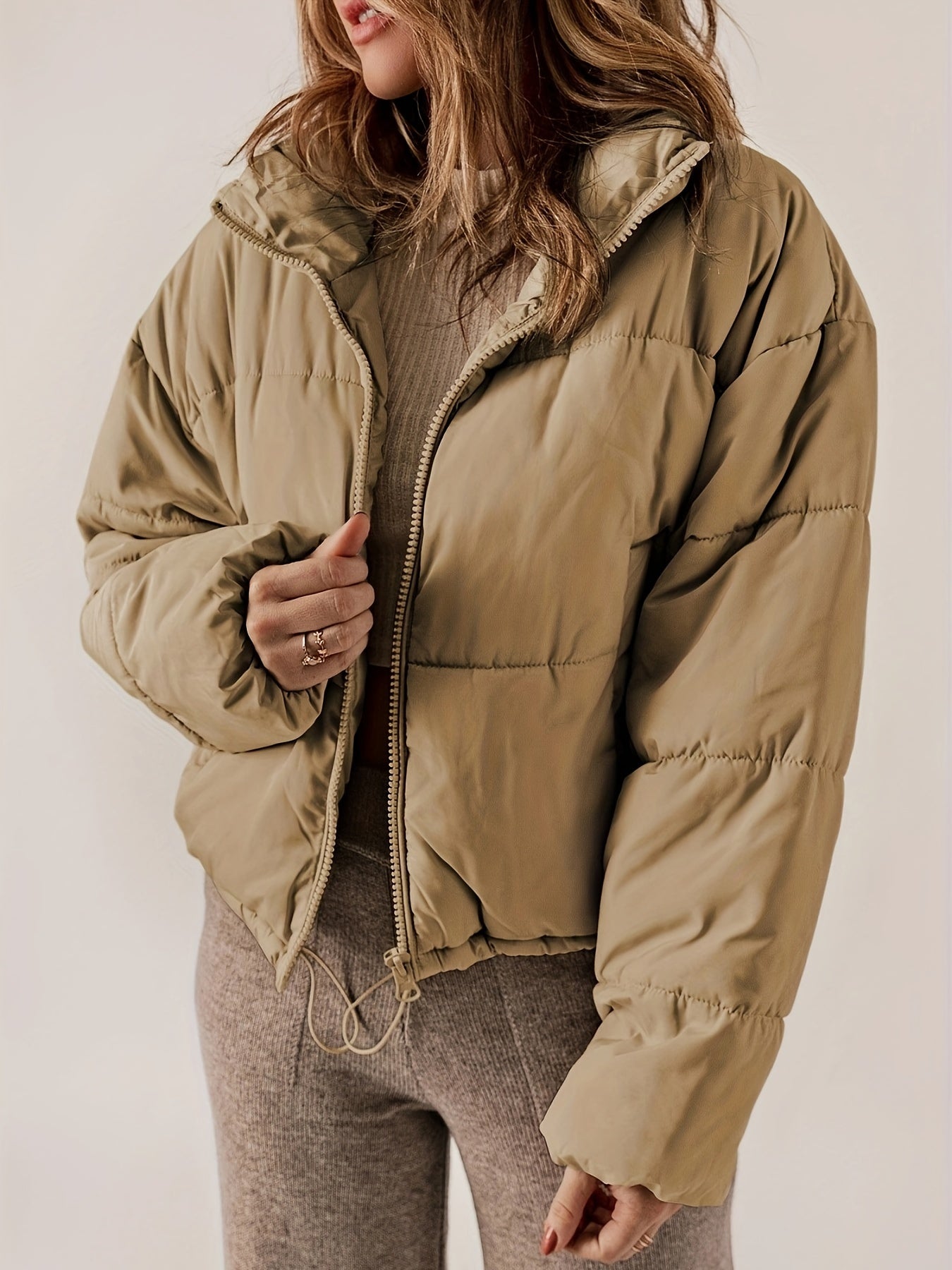 Modische Steppjacke Damen Reißverschluss