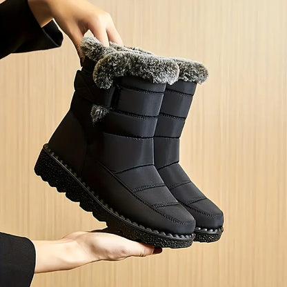 Damen Warme Schneestiefel Plüschfutter