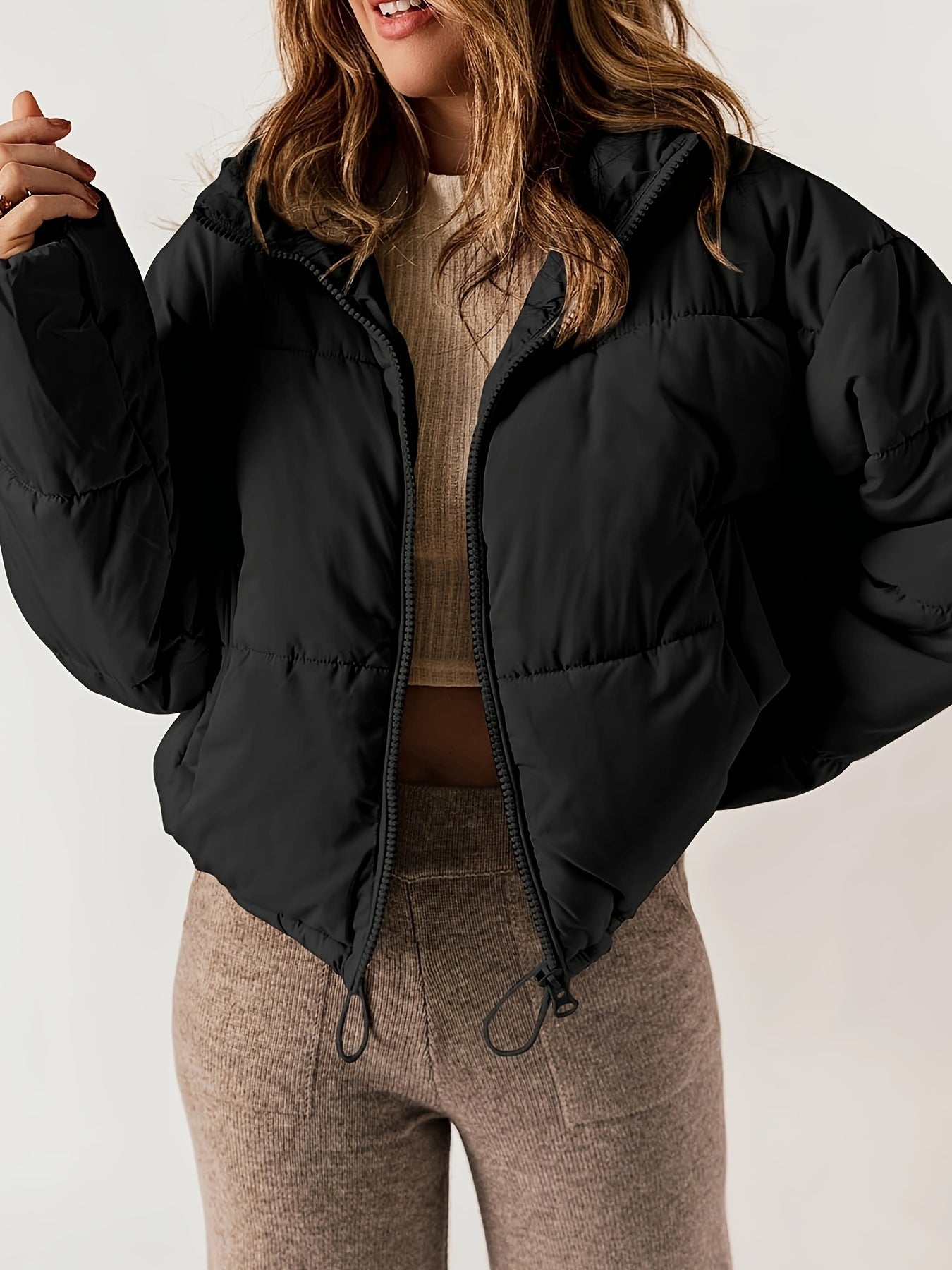 Modische Steppjacke Damen Reißverschluss