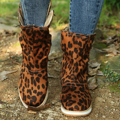 Stylische Stiefel Damen Knöchellang Wildleder