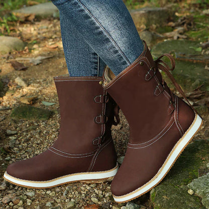 Stylische Stiefel Damen Knöchellang Wildleder