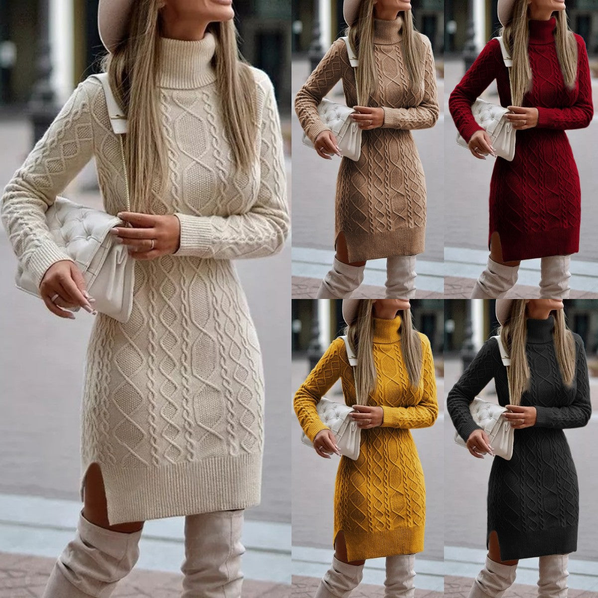 Stylisches Winterkleid Damen Elegant