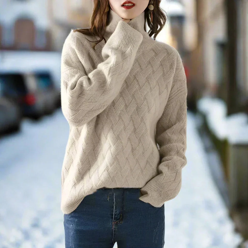 Weiche Wollpullover Kabelstrick Oversized