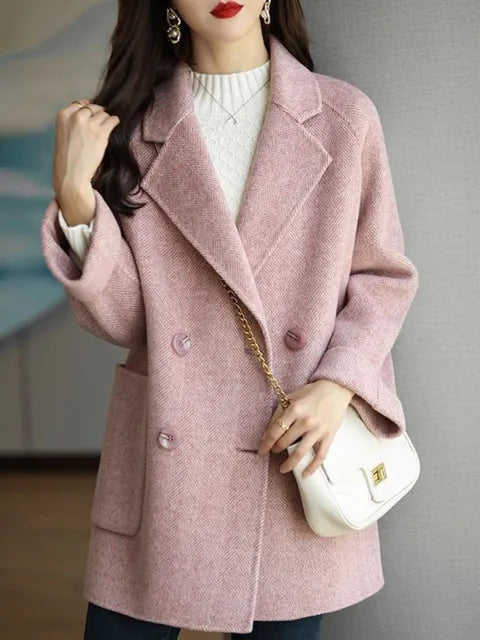 Damen Wintermantel Wolle Warm Elegant