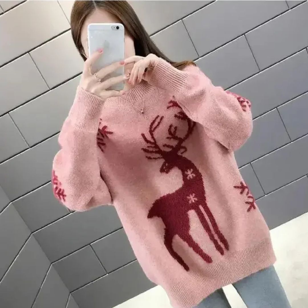 Weihnachtspullover Rentier Motiv WinterWarm - IdealeKleiden