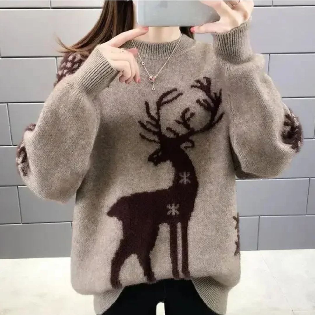 Weihnachtspullover Rentier Motiv WinterWarm