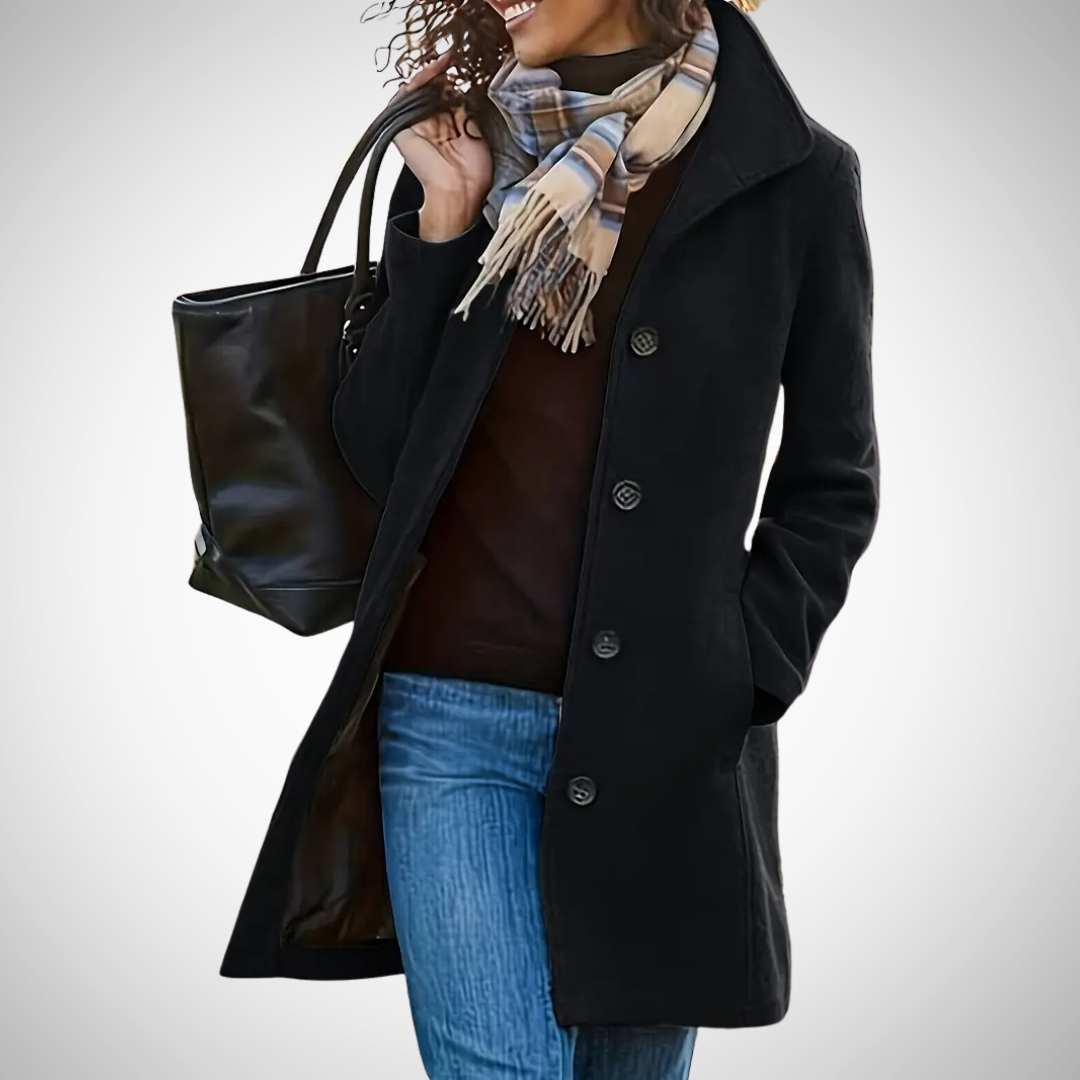 Damen Winterjacke Tailliert Knopfleiste Modern