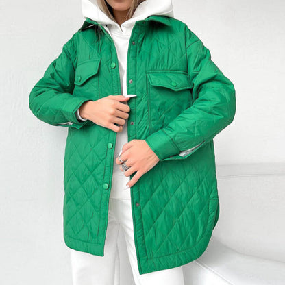 Damen Winterjacke Wattierte Isolierung Langärmlig Schnellverschluss