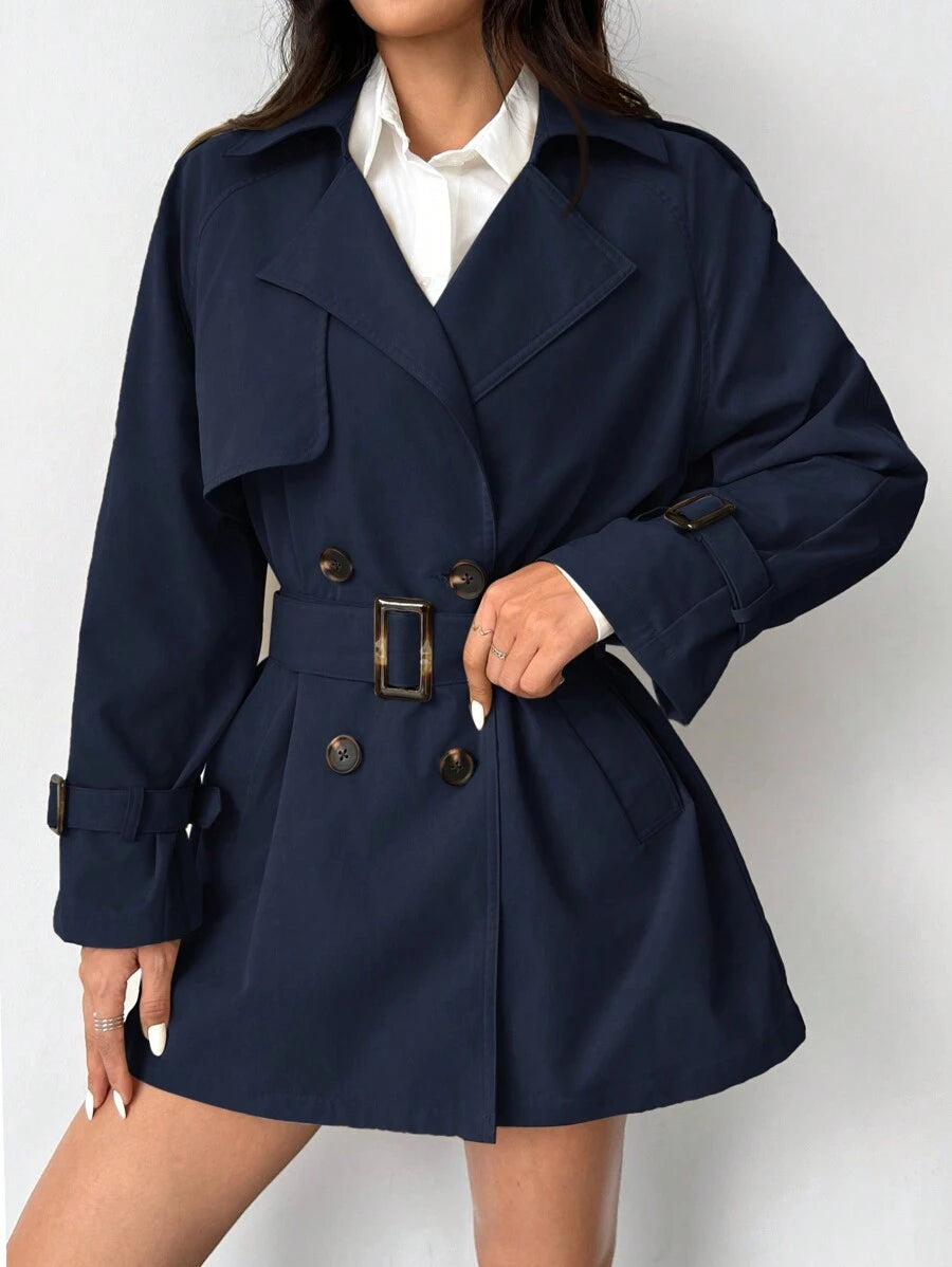 Damen Regenjacke Kurz Style Schnürbund