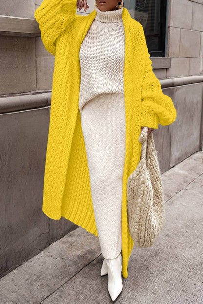 Damen Cardigan Oversized Weich Wolle Lang