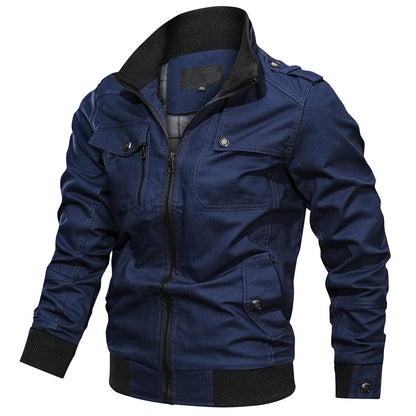 Bomberjacke Herren Modern mit Rippkragen und Taschen