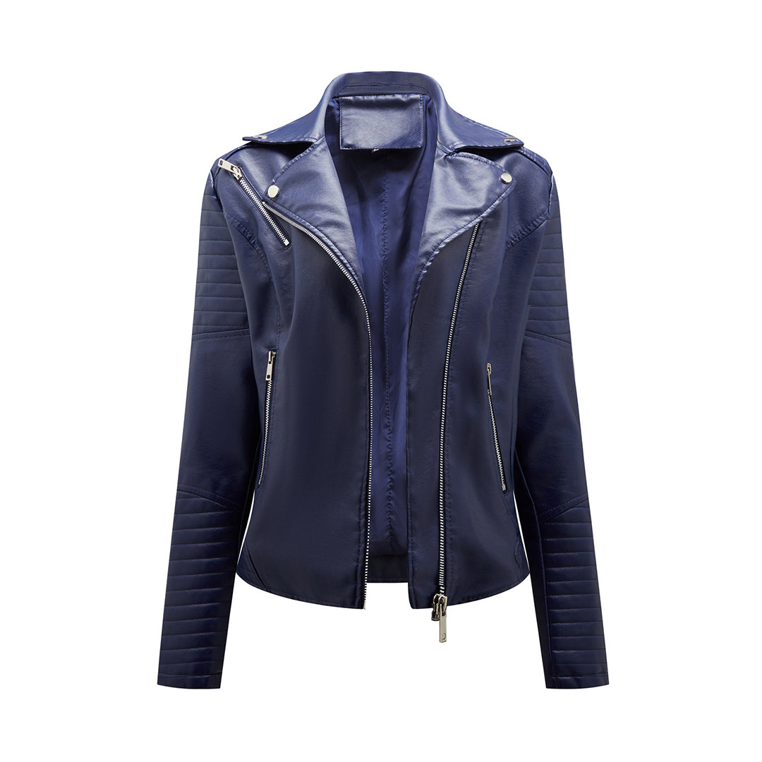 Modische Lederjacke Herbst Trend