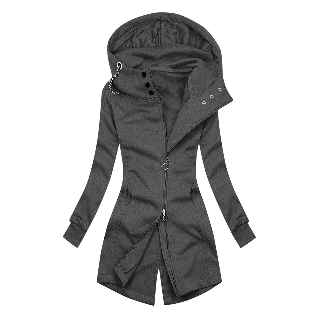 Stylische Hoodie Slim Fit Rollkragen Jacke