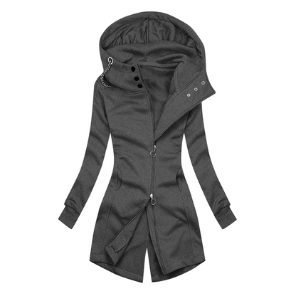 Stylische Hoodie Slim Fit Rollkragen Jacke