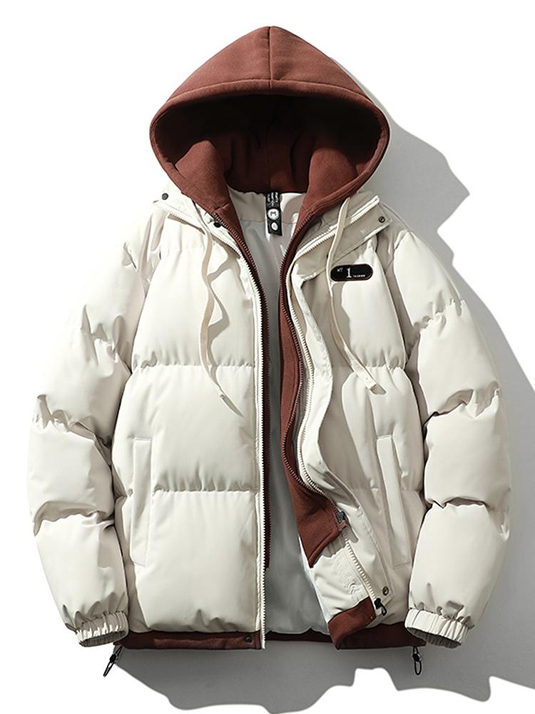 Herren Daunenjacke Warm Kapuze Wintermantel